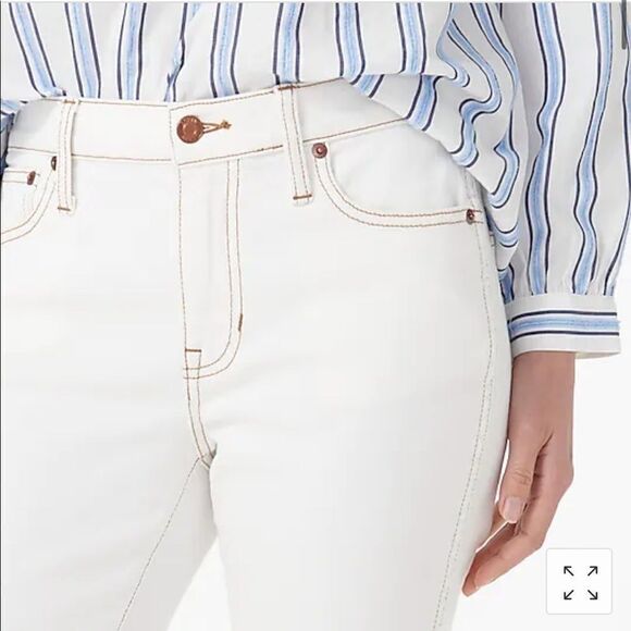 J.Crew 9" vintage straight jean white gold stitch* - Picture 4 of 6